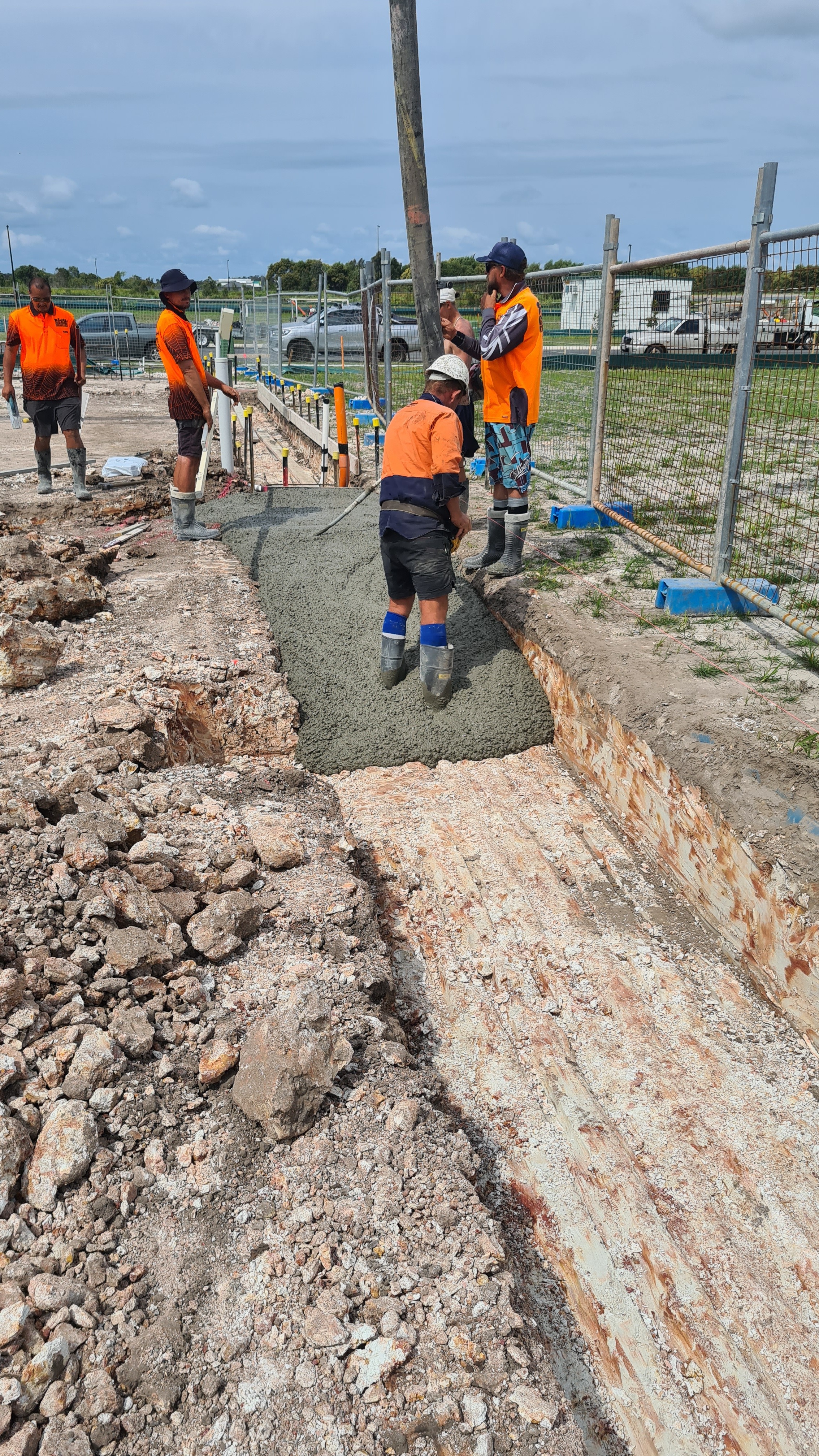 Industrial strip footings — pouring SteelX into trench