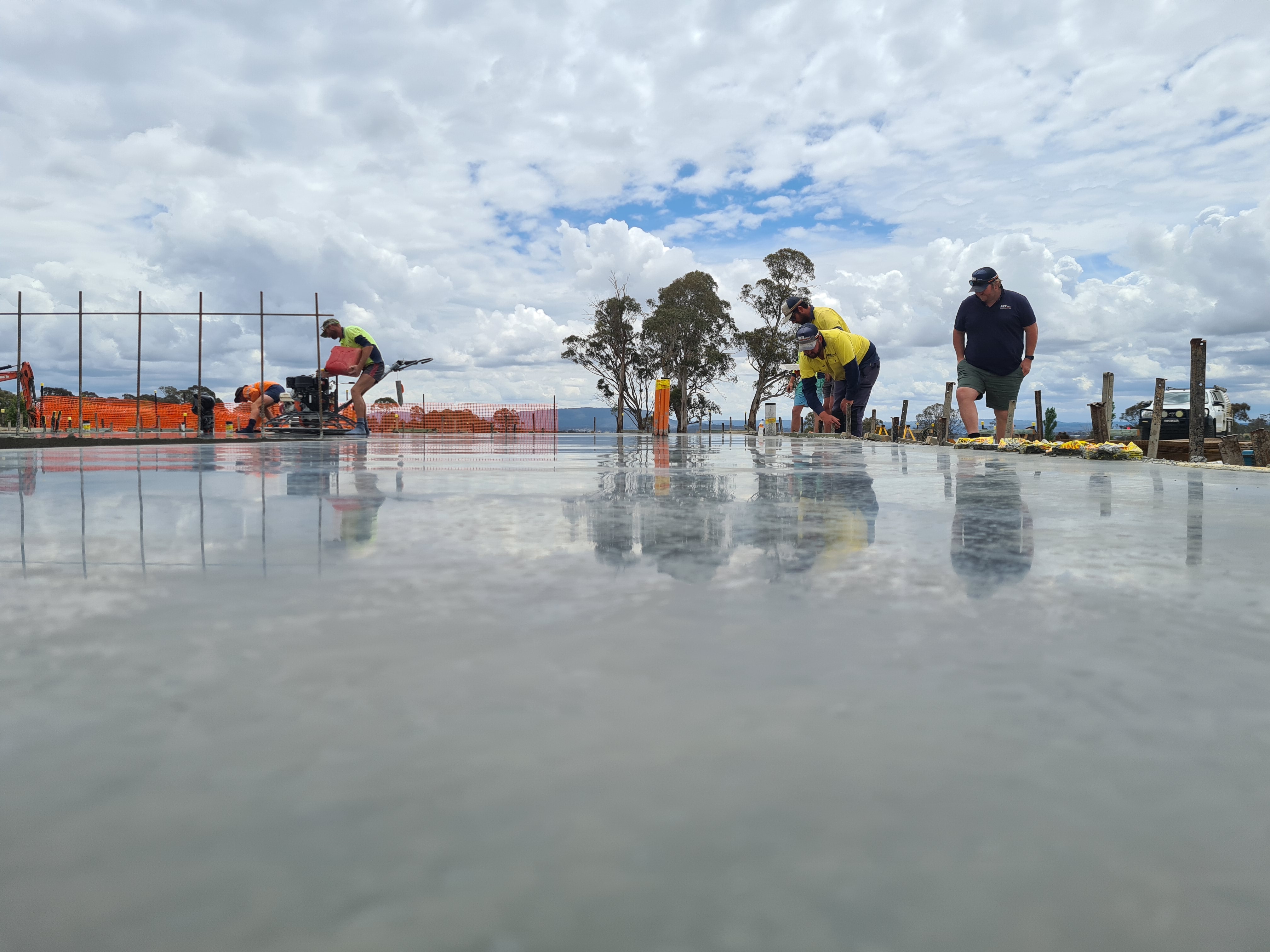 Ducats house slab — finishing team