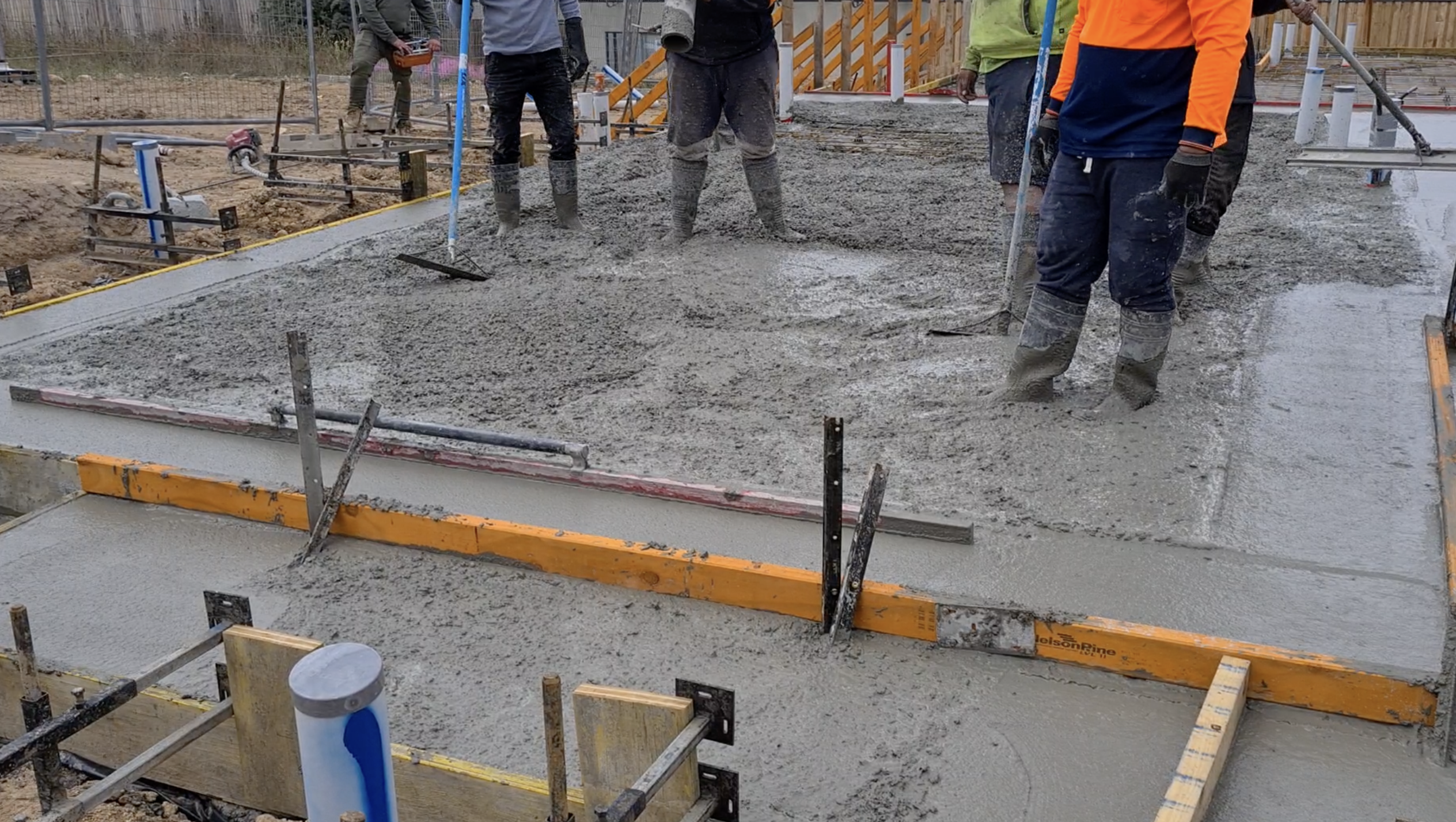 Canberra house slab — concrete placement