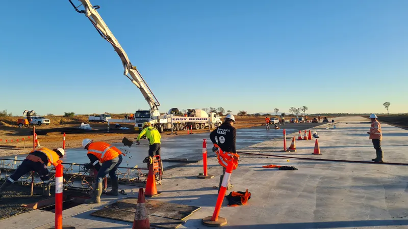 DriveIT NQ — drag strip slab pour