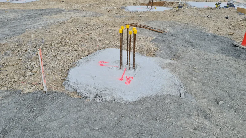 Commercial pad footing — completed SteelX pad