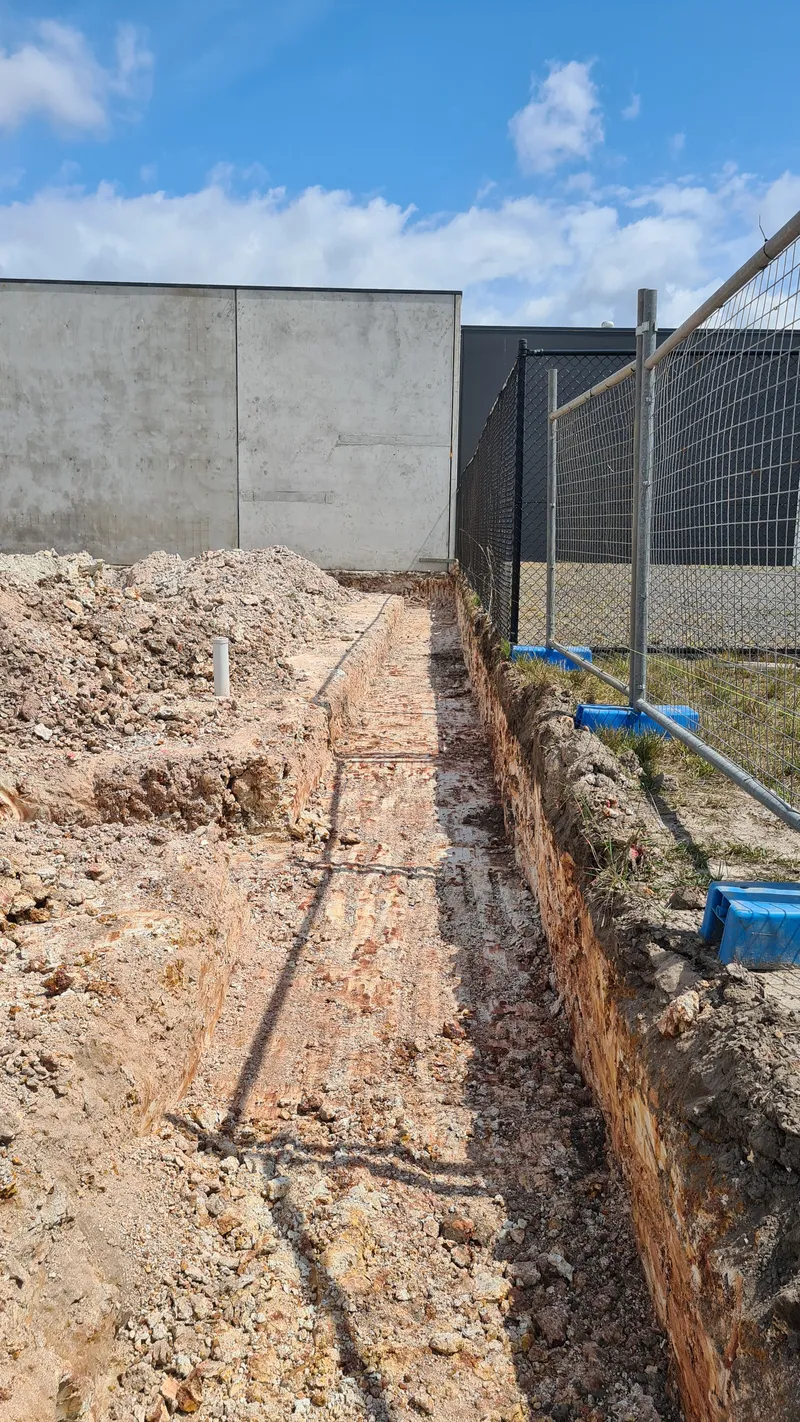 Industrial strip footings — excavated trench ready for pour