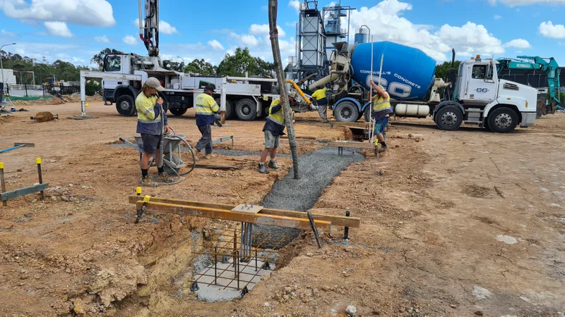 Industrial foundation — strip footing pour with SteelX