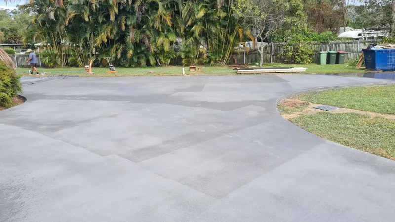Black oxide driveway — finishing in progress