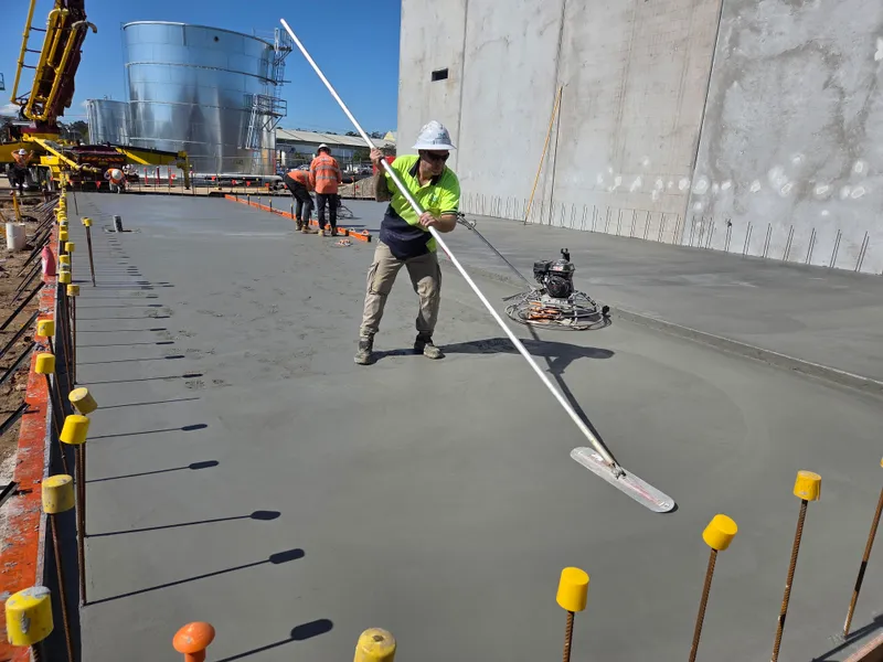 Century Batteries — acid tank slab finishing