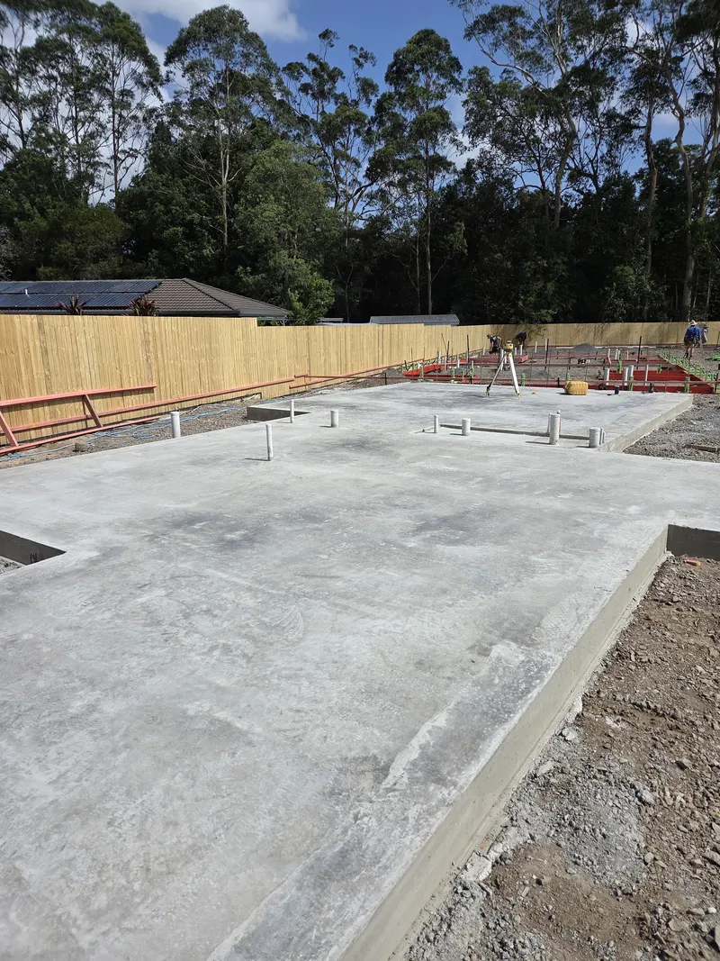 Flat plate house slab — finished surface