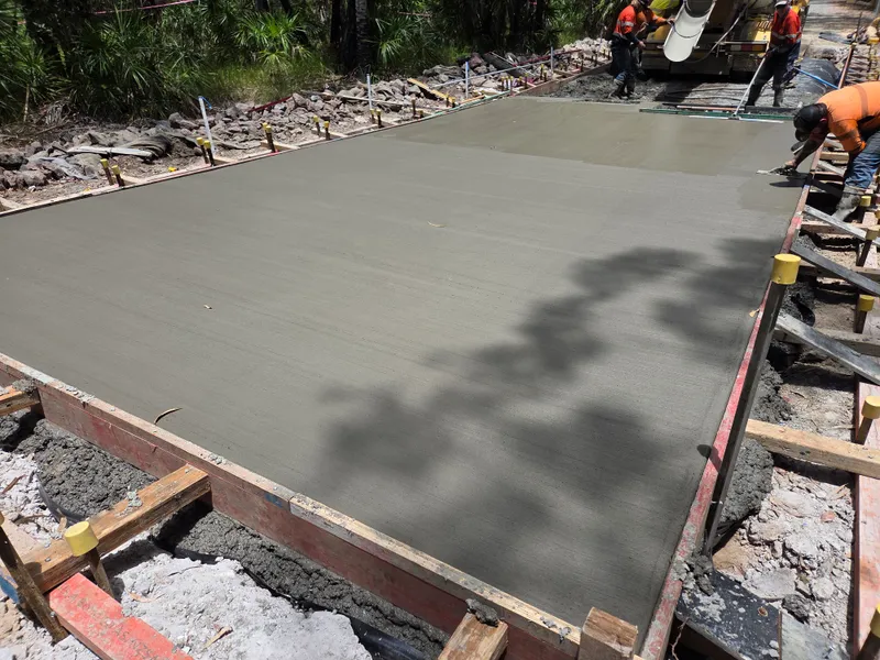 Defence causeway — finished slab surface