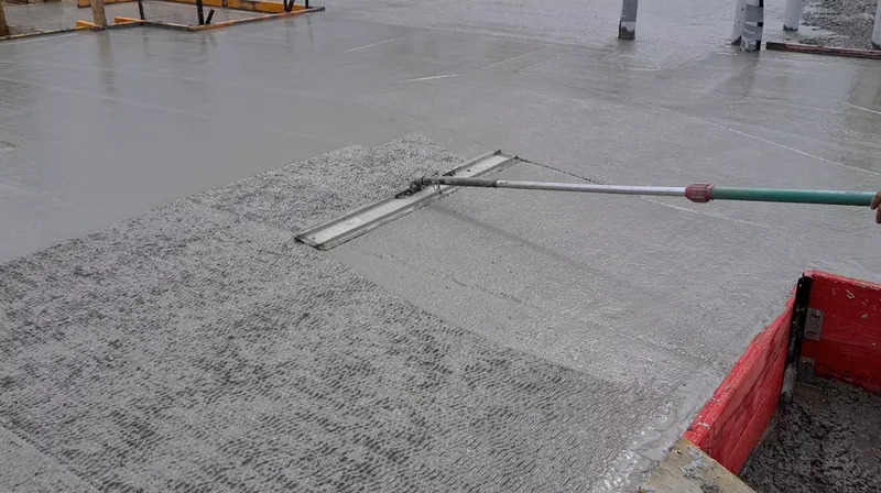 Canberra house slab — bull float finishing