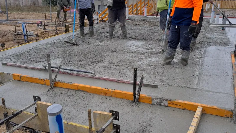 Canberra house slab — concrete placement